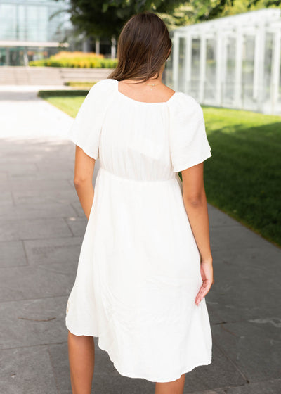Clarisse Ivory Embroidered Dress