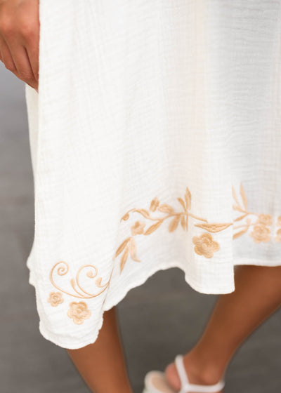 Clarisse Ivory Embroidered Dress