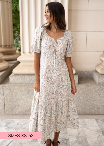 Lena Lou cream floral dress