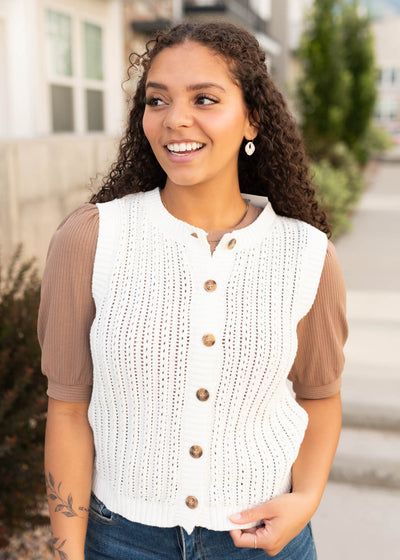 Modest ivory sweater vest