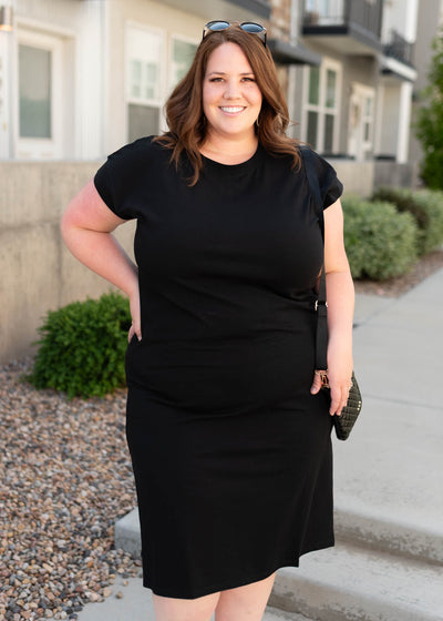 Short sleeve carbon black in plus size