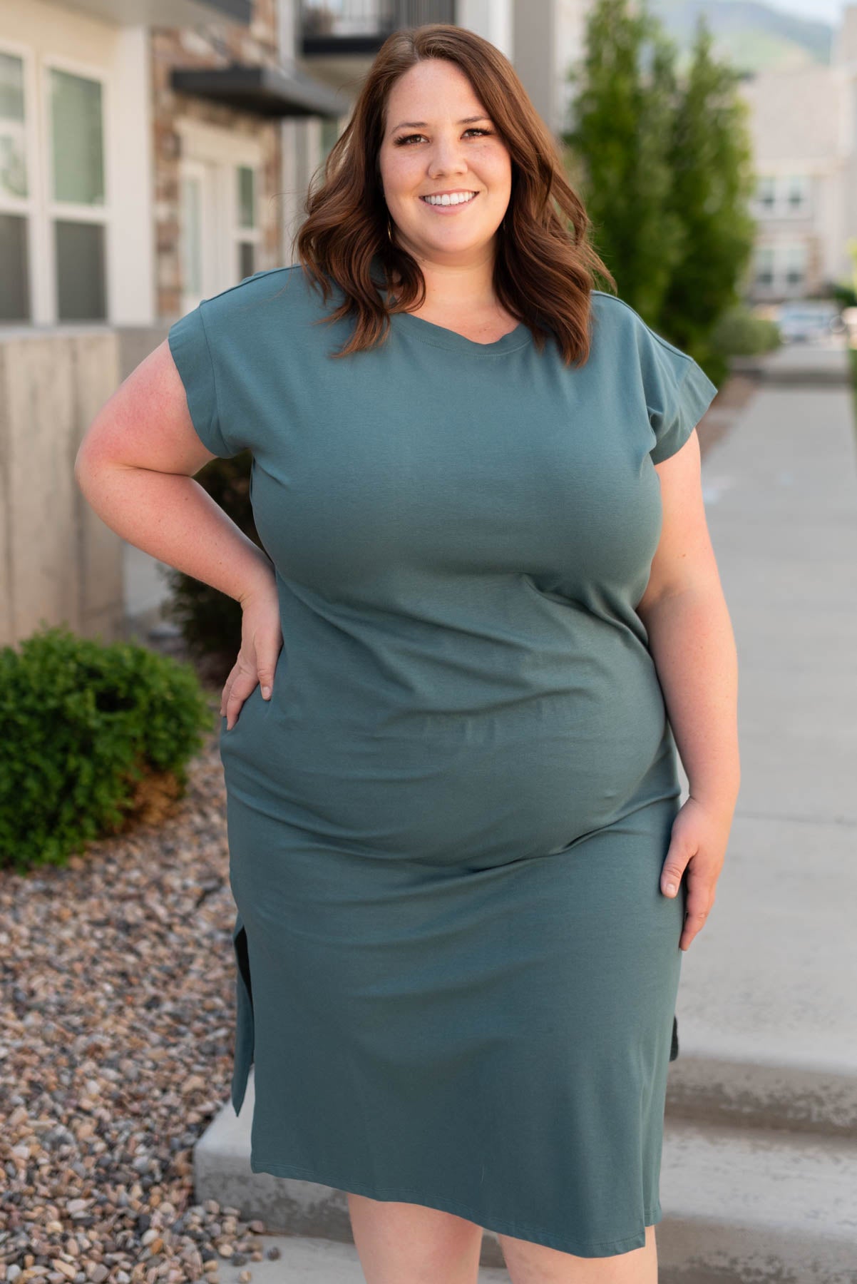 plus size forest green dress