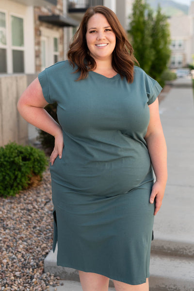 plus size forest green dress