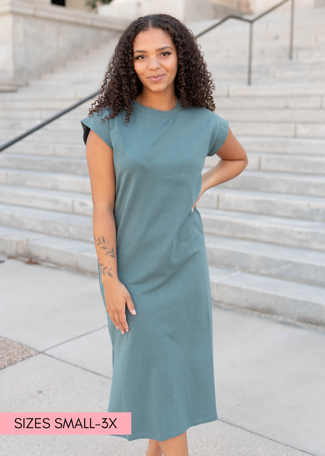 Colleen Forest Green Midi Dress Zenana – Lena Layne