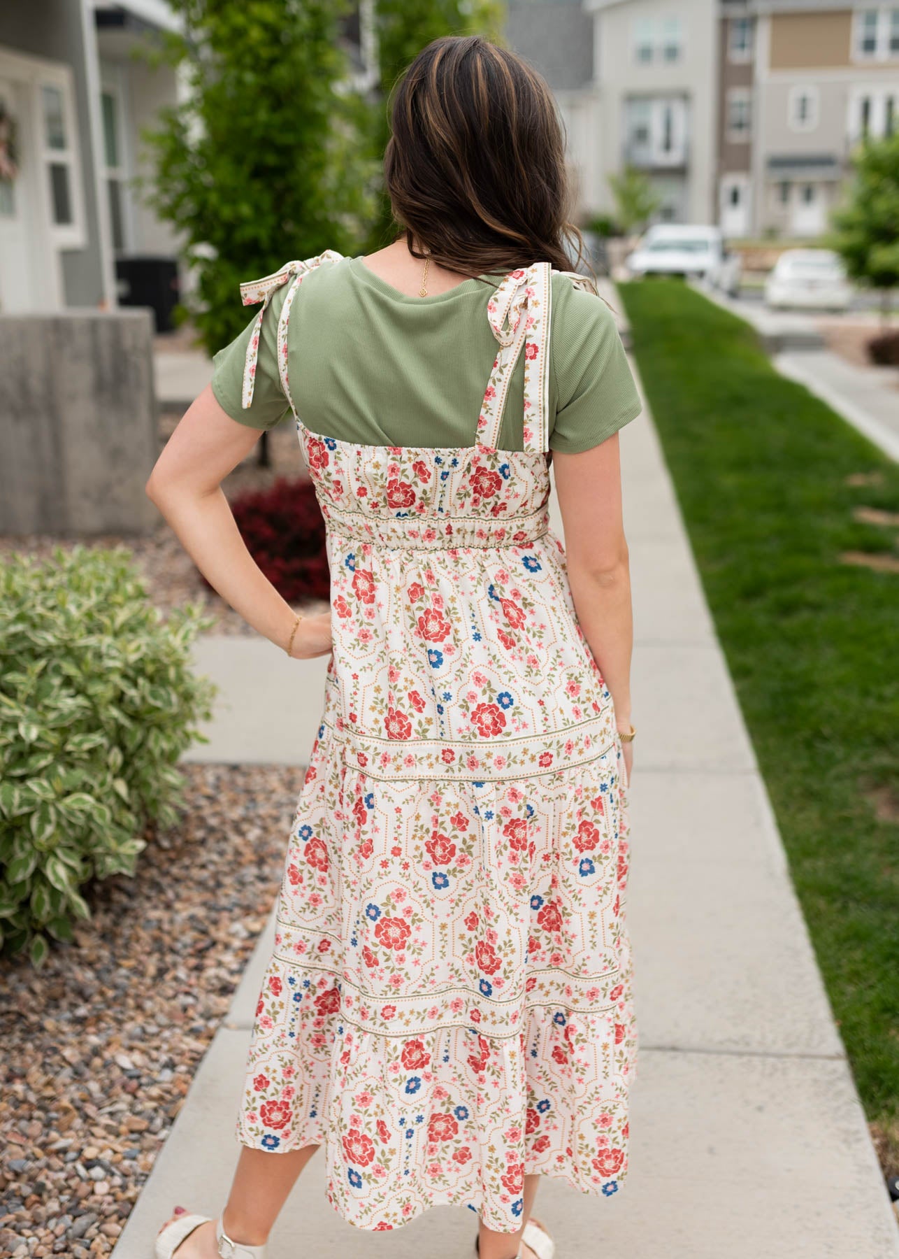 Back view of the floral dress