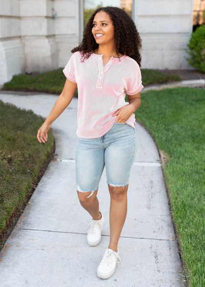 Pink ribbed top