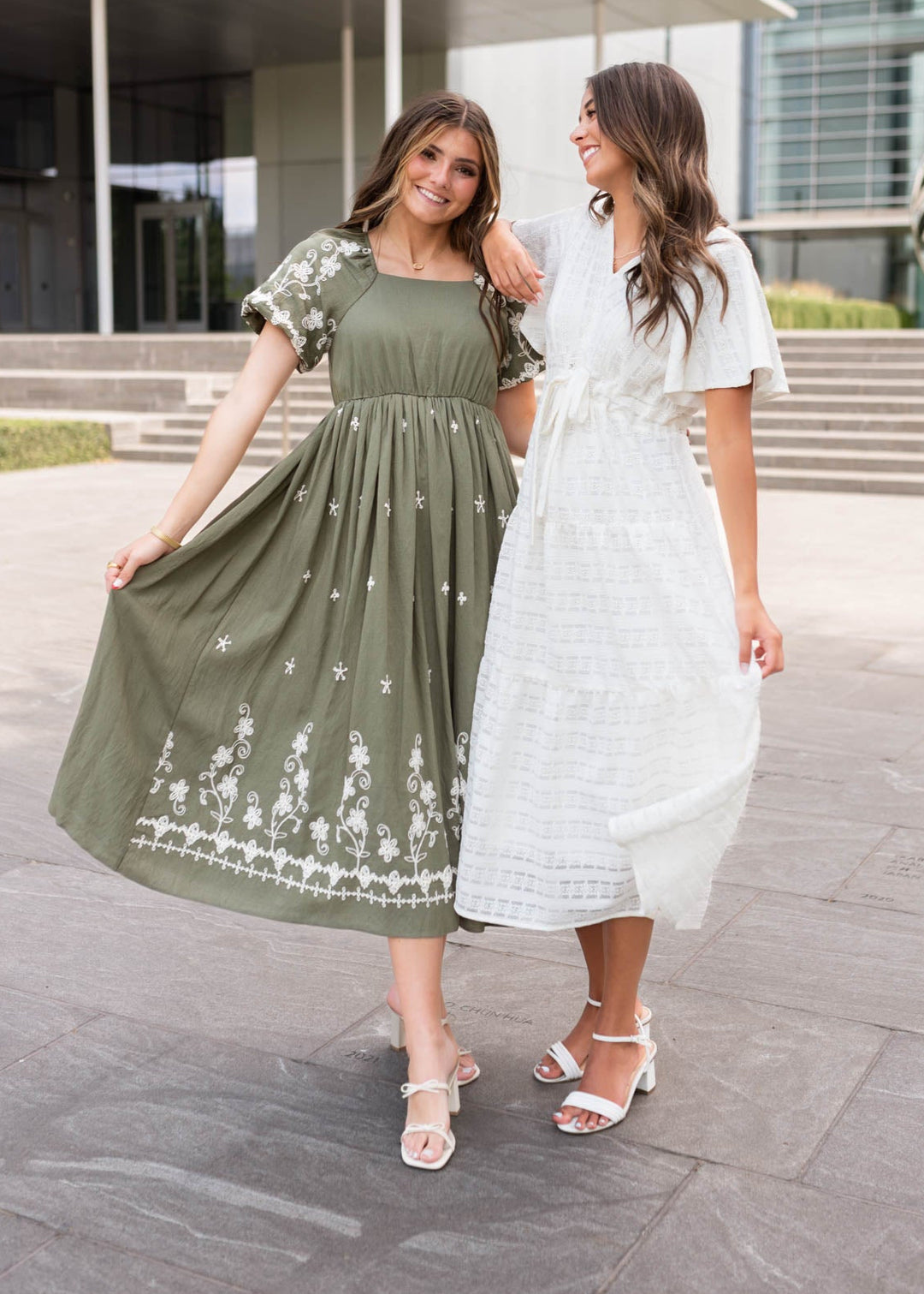 Alana Ivory Textured Tie Dress - Elegant Dress