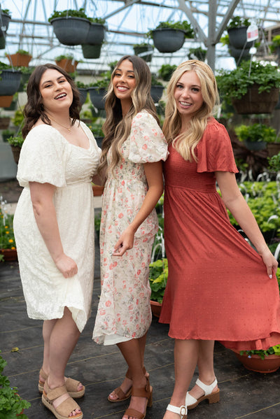 Lynley Clay Square Neck Dress