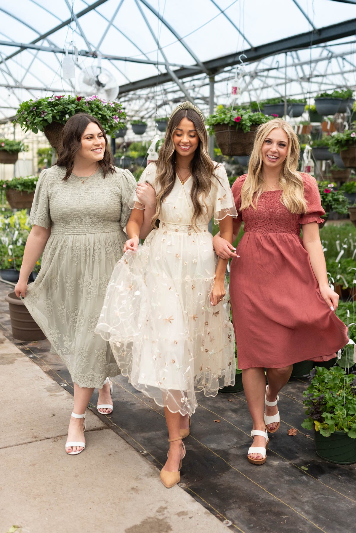 Rayleen Cream Embroidered Mesh Dress