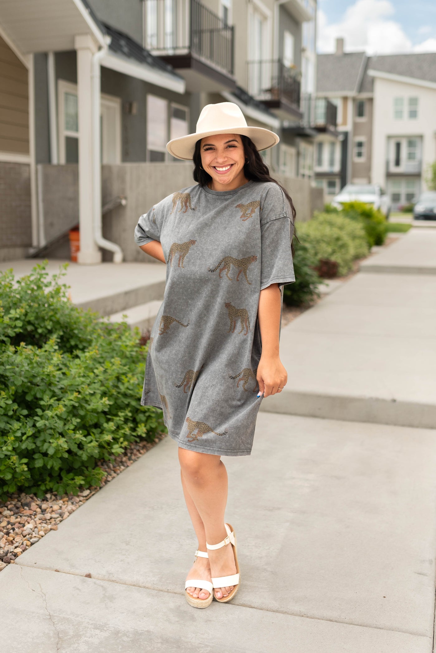 Tiger charcoal dress