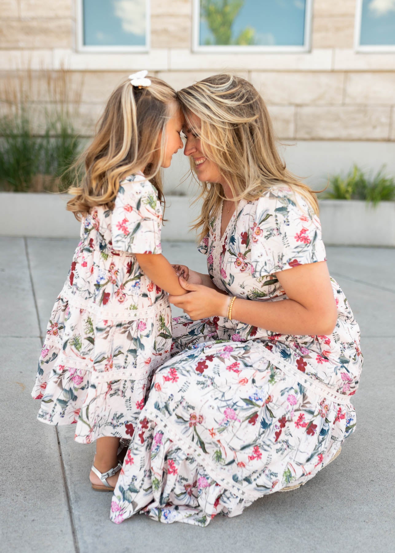 Zoie Pink Floral Tiered Little Girl Dress