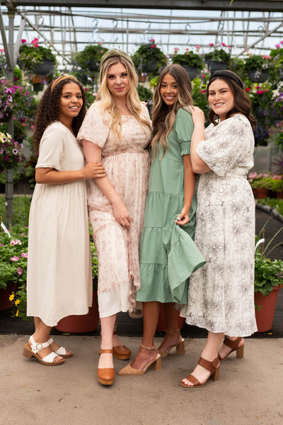 Chrissy Oatmeal Button Down Dress