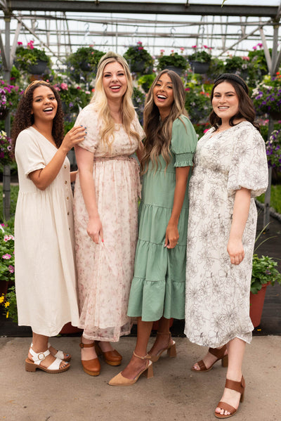 Chrissy Oatmeal Button Down Dress