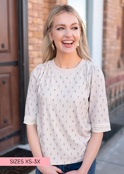 Cream floral top