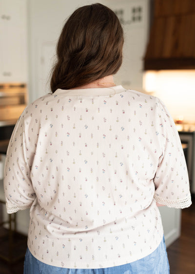 Lena Layne plus size cream floral top