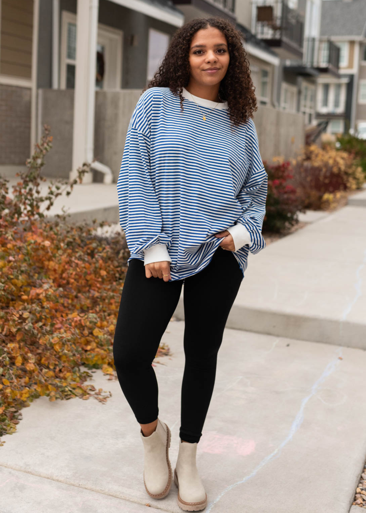 Long sleeve royal blue top