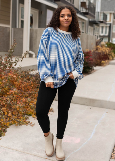 Long sleeve royal blue top