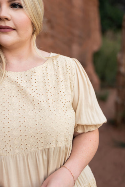Plus size beige dress