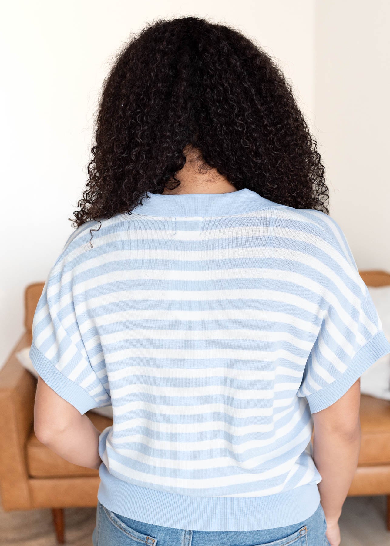 Blue collared top