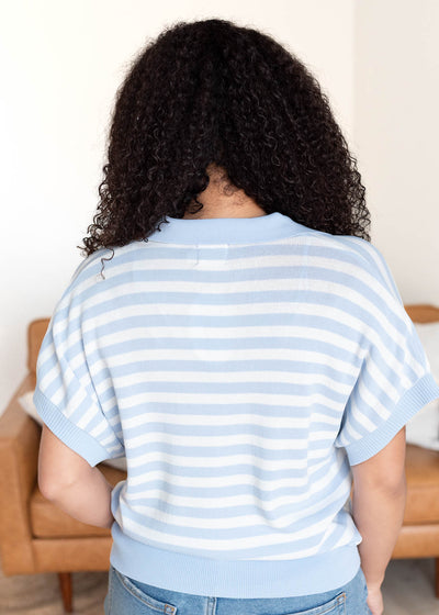 Blue collared top