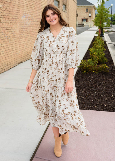 Daphne Cream Floral Dress
