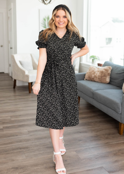 Black floral dress