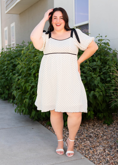 Dottie Ivory Polka Dot Dress