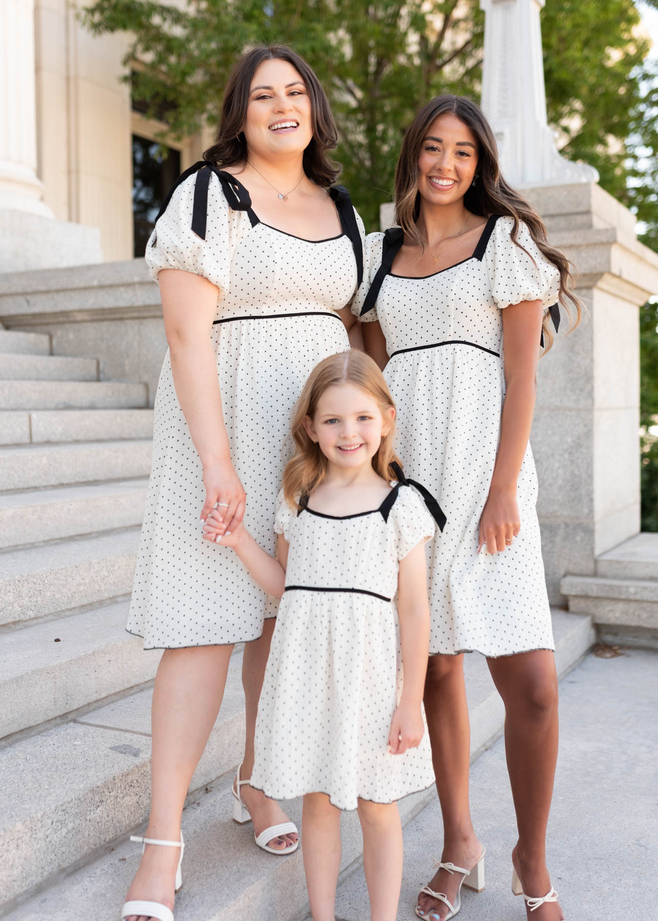 Dottie Ivory Polka Dot Little Girl Dress