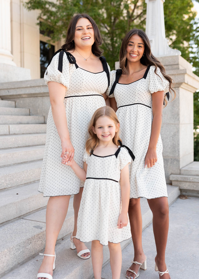 Dottie Ivory Polka Dot Little Girl Dress