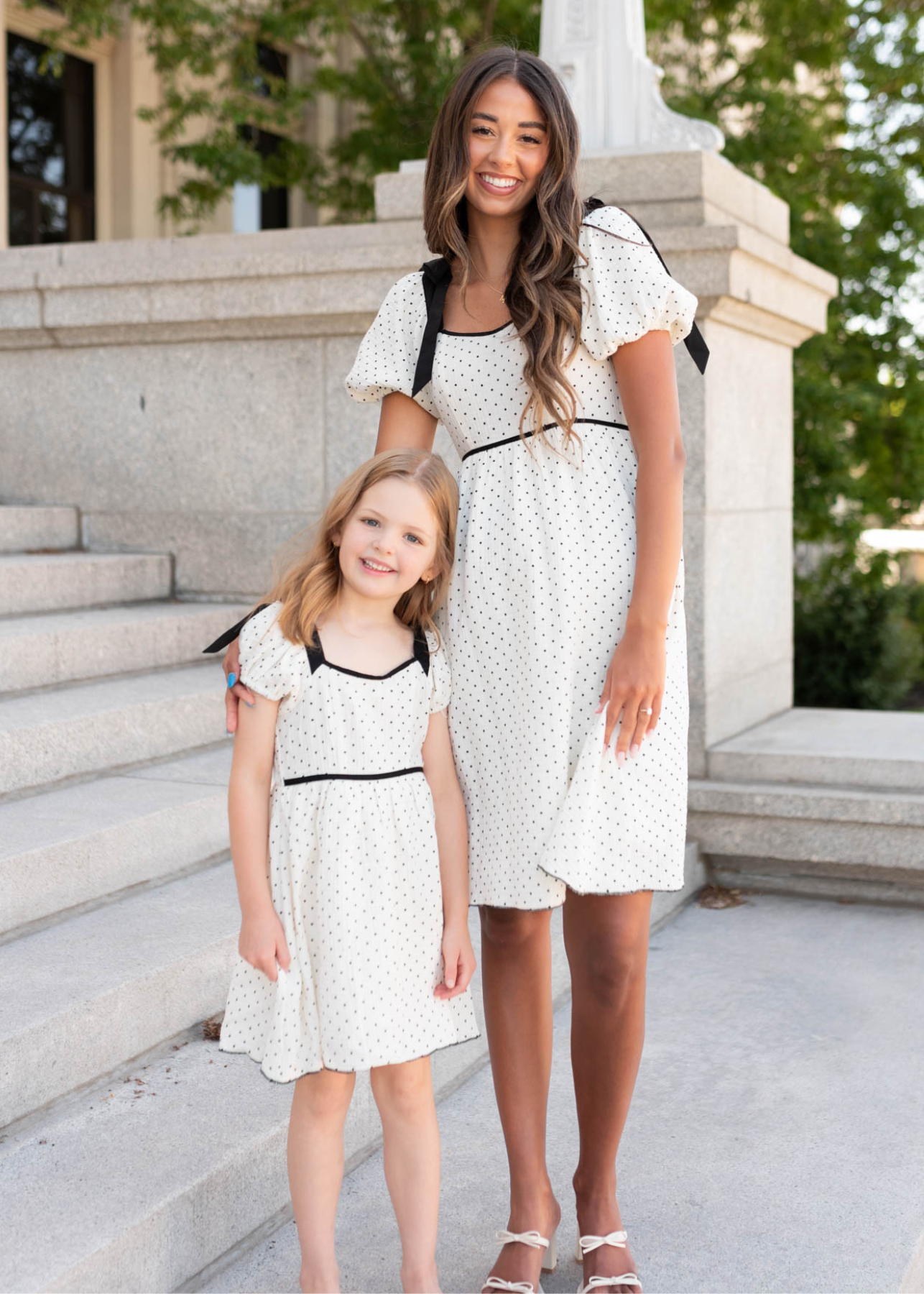 Dottie Ivory Polka Dot Little Girl Dress