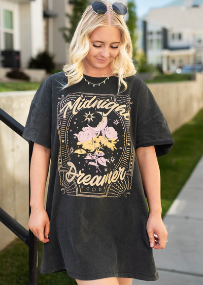 Dream black t-shirt dress