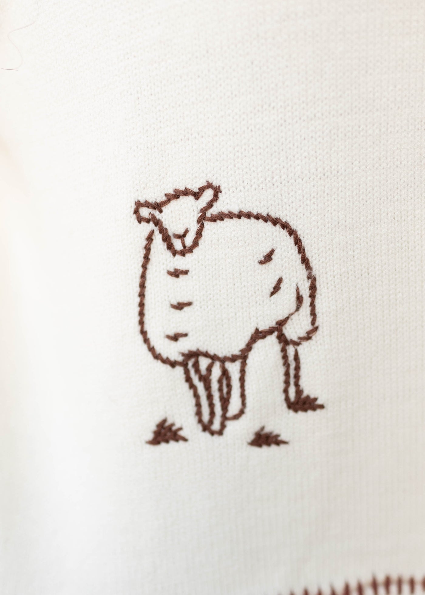 Dylan Cream Embroidered Cardigan