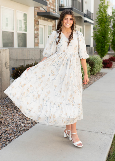 Small cream flower dress