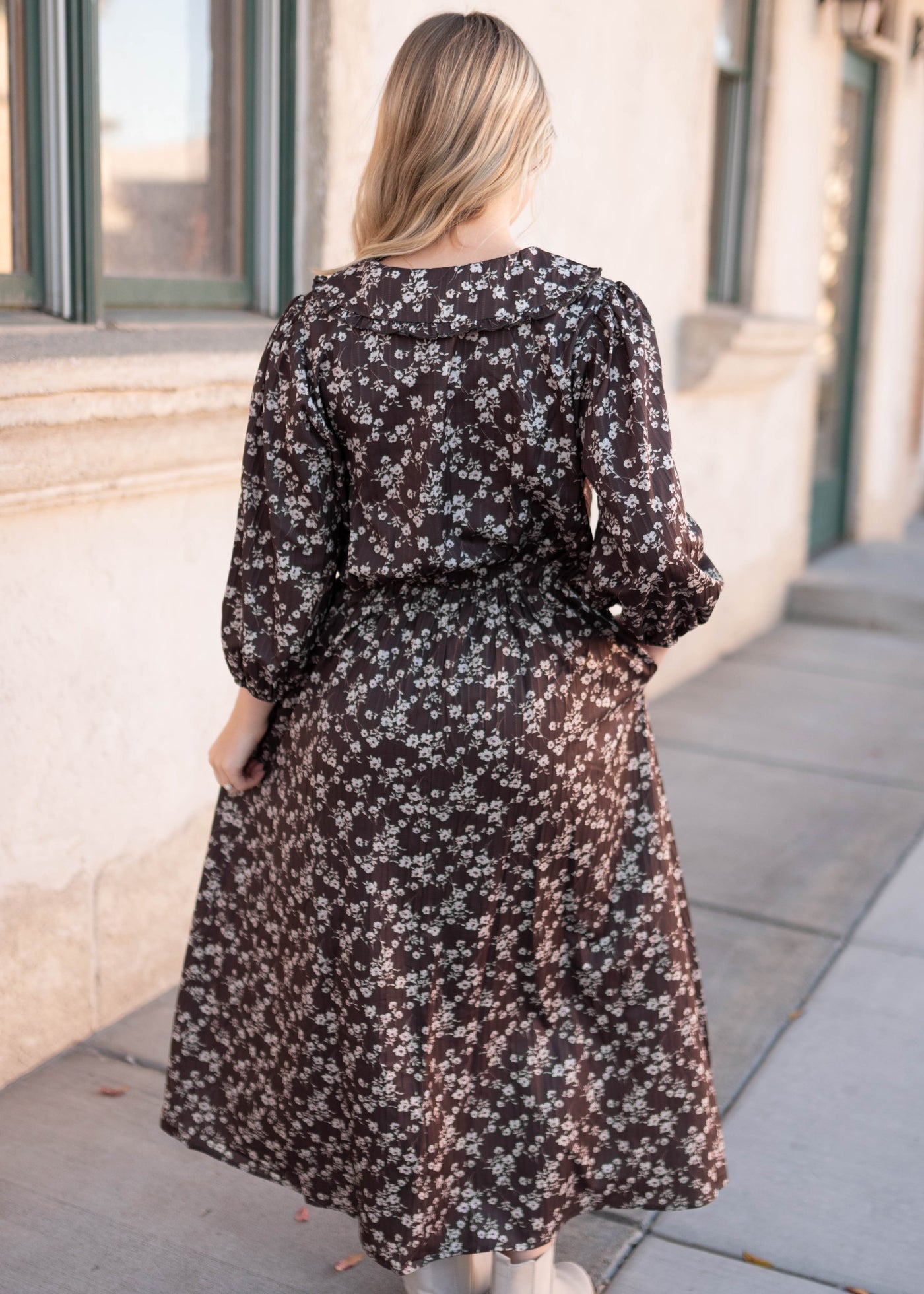 Eleanor Brown Floral Dress