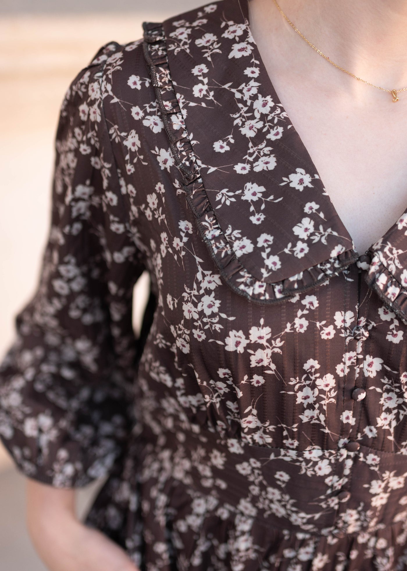 Eleanor Brown Floral Dress