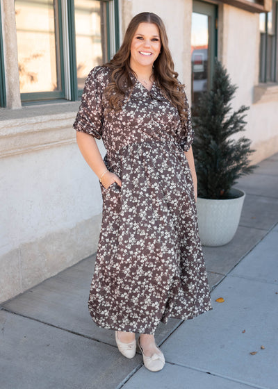 Eleanor Brown Floral Dress