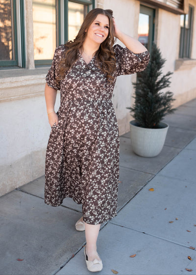 Eleanor Brown Floral Dress