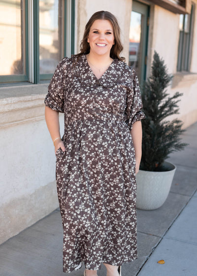 Eleanor Brown Floral Dress
