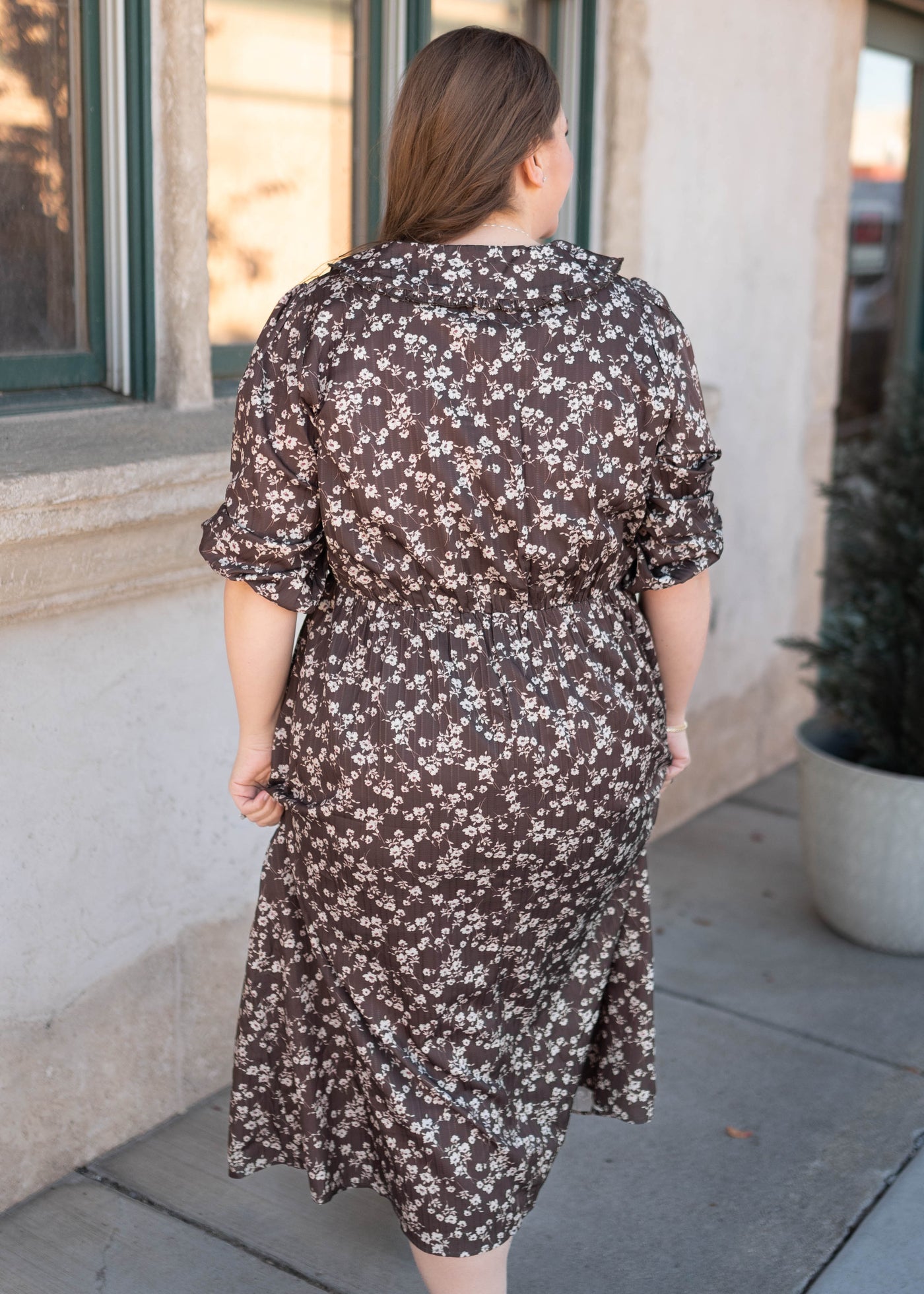 Eleanor Brown Floral Dress