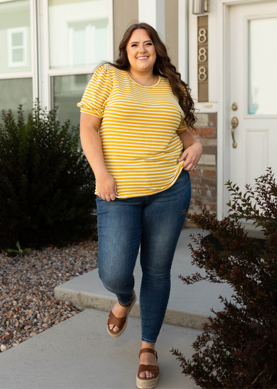 Plus size mustard top