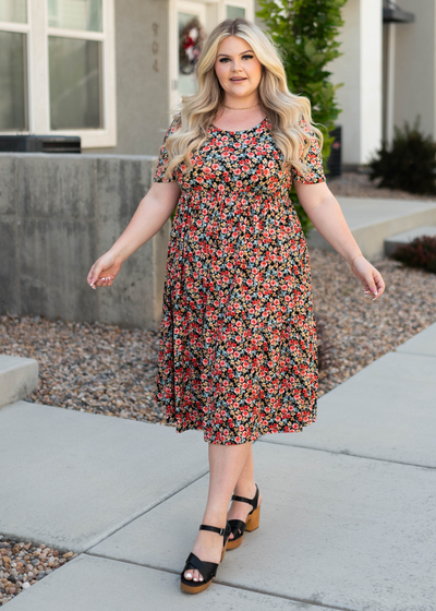 Short sleeve black dress