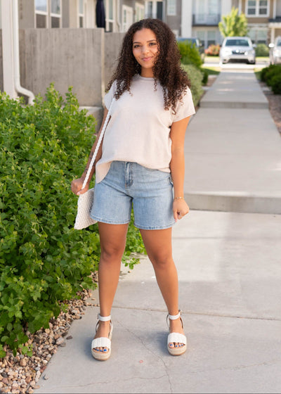 Drop sleeve sandstone sweater