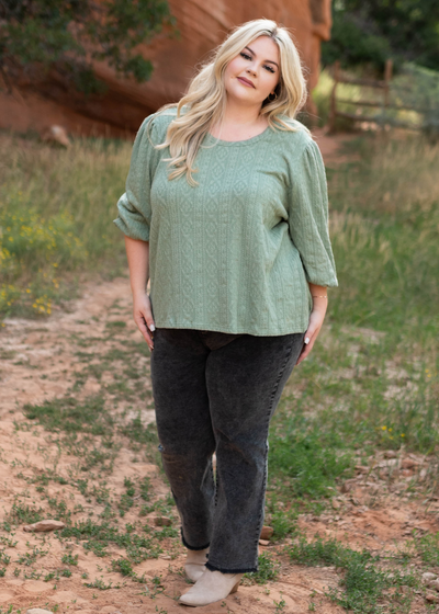 Plus size sage top