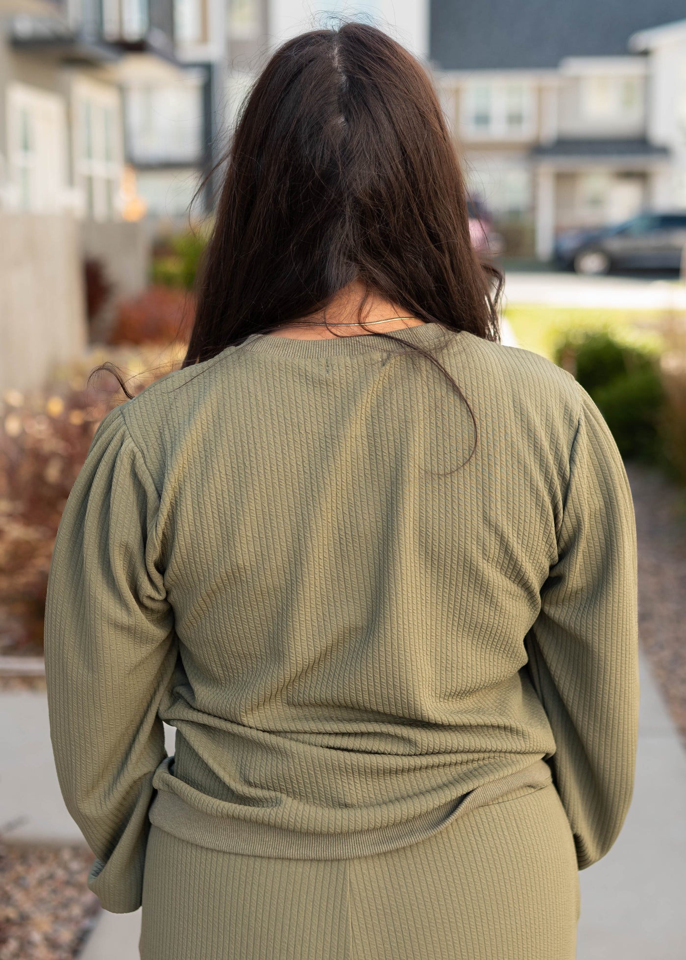 Emilie Olive Textured Pullover