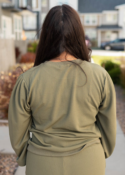 Emilie Olive Textured Pullover