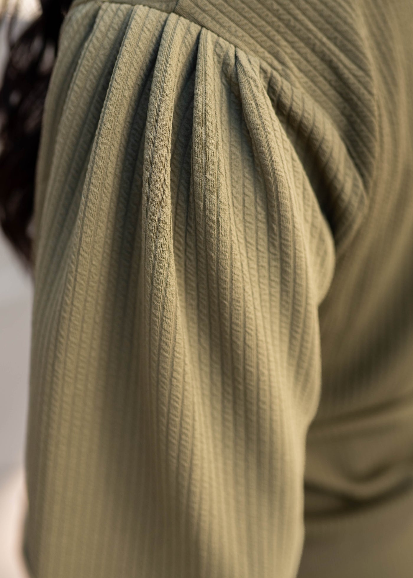 Emilie Olive Textured Pullover