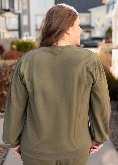 Emilie Olive Textured Pullover
