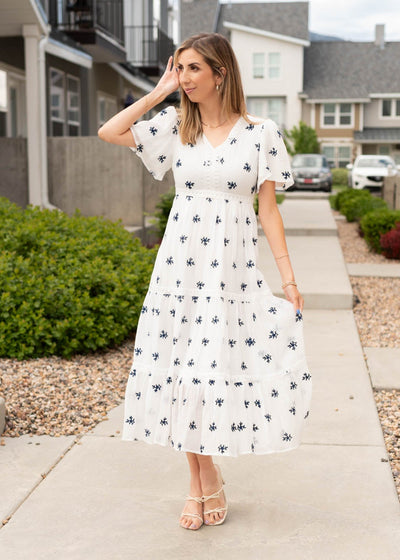 White embroidered dress