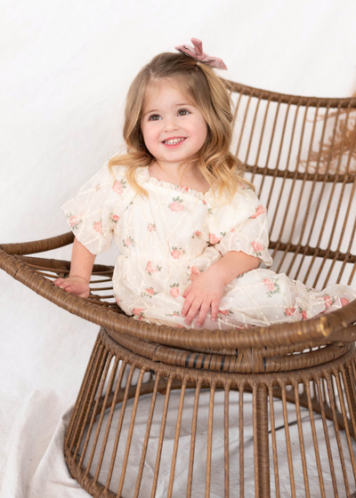 Cream rose little girl dress