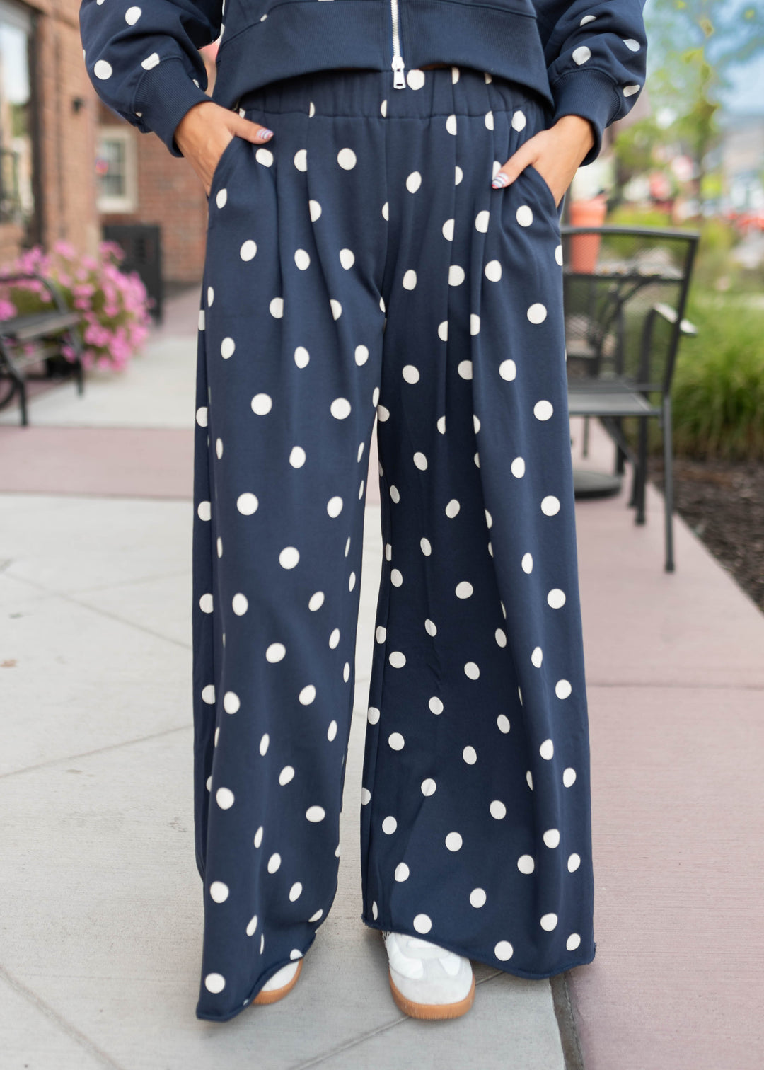 Erica Navy & Ivory Polka Dot Lounge Pants – Lena Layne